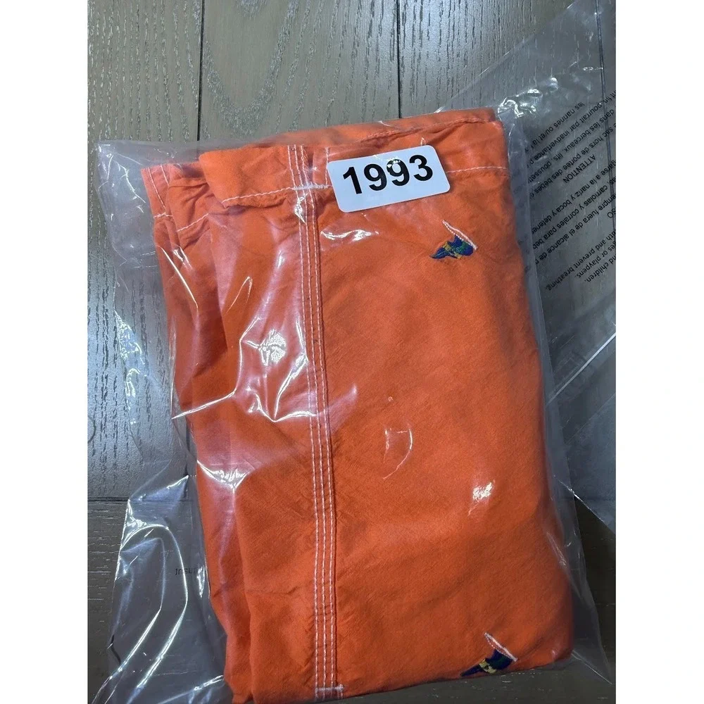 Polo Ralph Lauren Mens Swim‎ Shorts XL Orange Lined  Embroidered Flags
